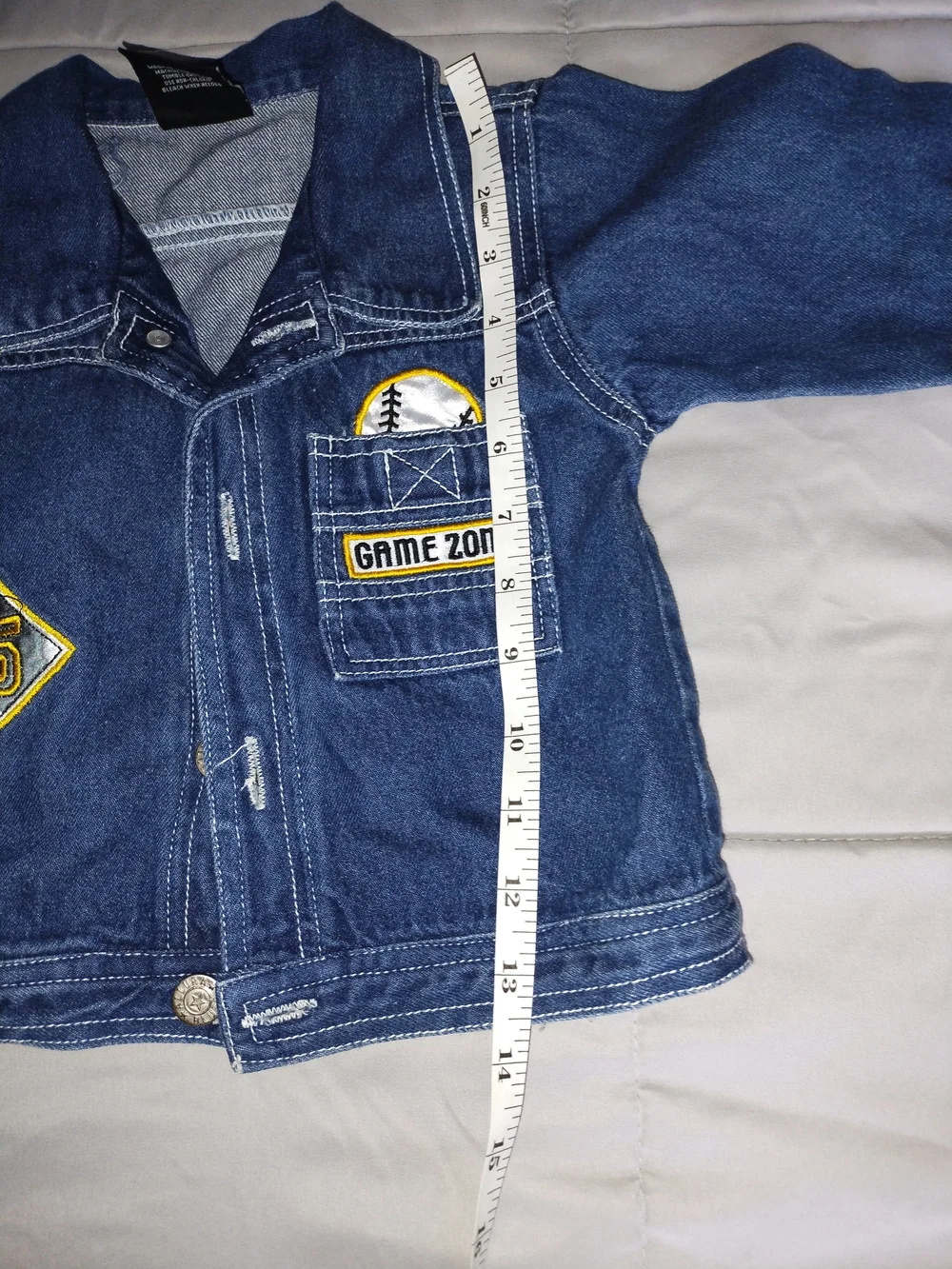 Kids Blue Denim Jacket with Game Zone & 55 Patch